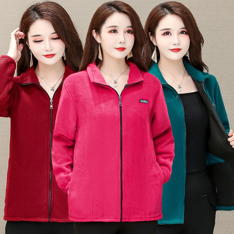 

Толстовка размера плюс Fce Long Sve, уличный женский кардиган, одежда для мам, осенне-зимняя теплая удобная застежка-молния