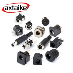 10PCS DC Connectors 5.5x2.1/2.5mm 3.5x1.3mm DC Power Plug Male Female Jack Socket Nut Panel Mount DC Power Adapter Connector