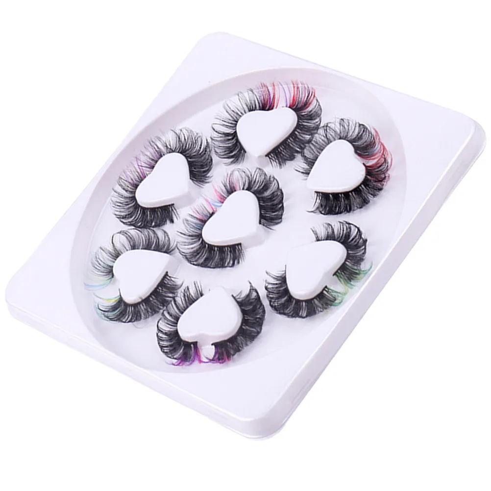 7Pairs False Lashes Colored Eyelashes Extensions Skin Friendly Comfortable for All Day Wear Lash Extension Cosplay Lashes