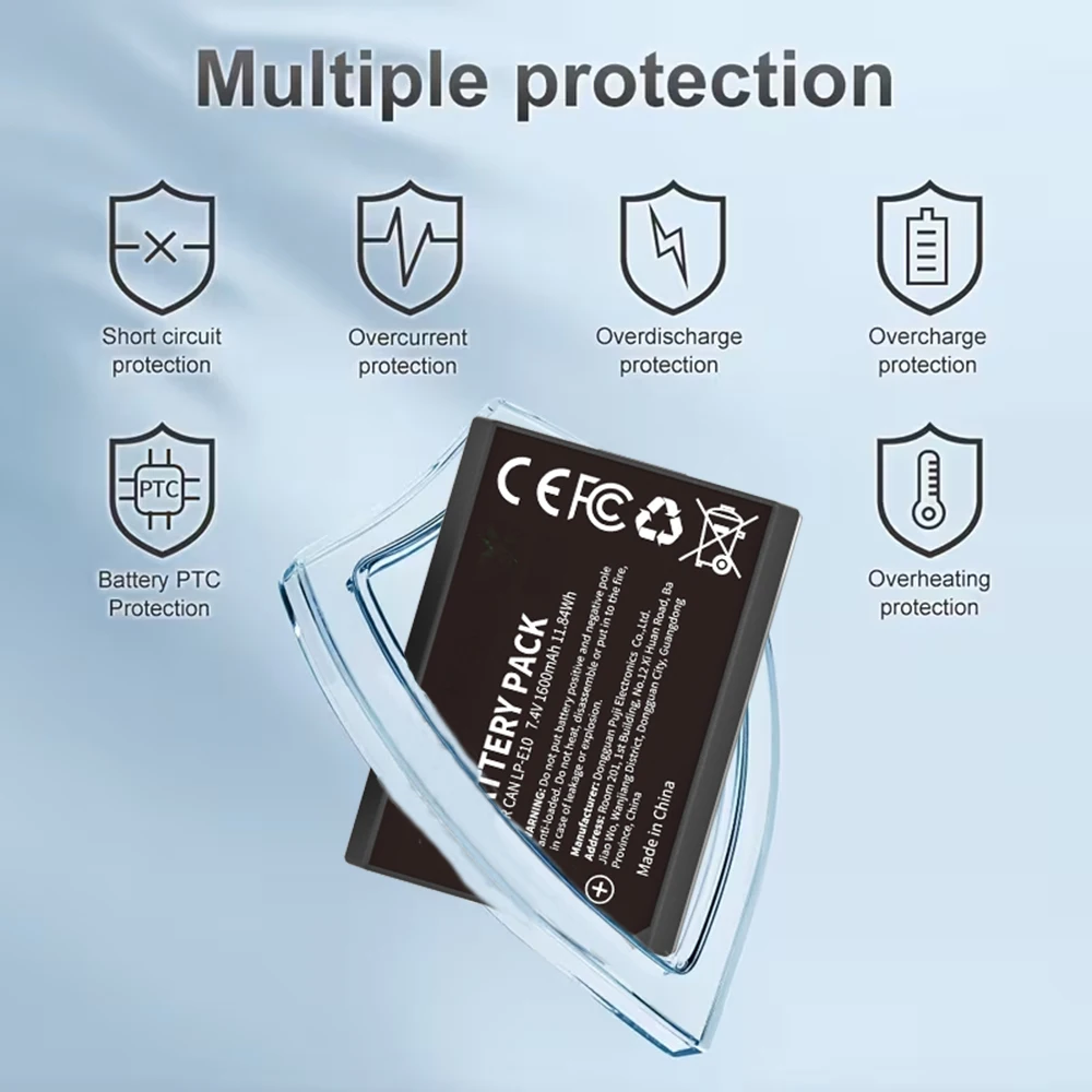 KOSHARE LP-E10 1600mAh Battery + Dual USB Charger for Canon EOS 1100D 1200D 1300D 2000D 4000D Rebel T3 T5 T6 KISS X50 X70