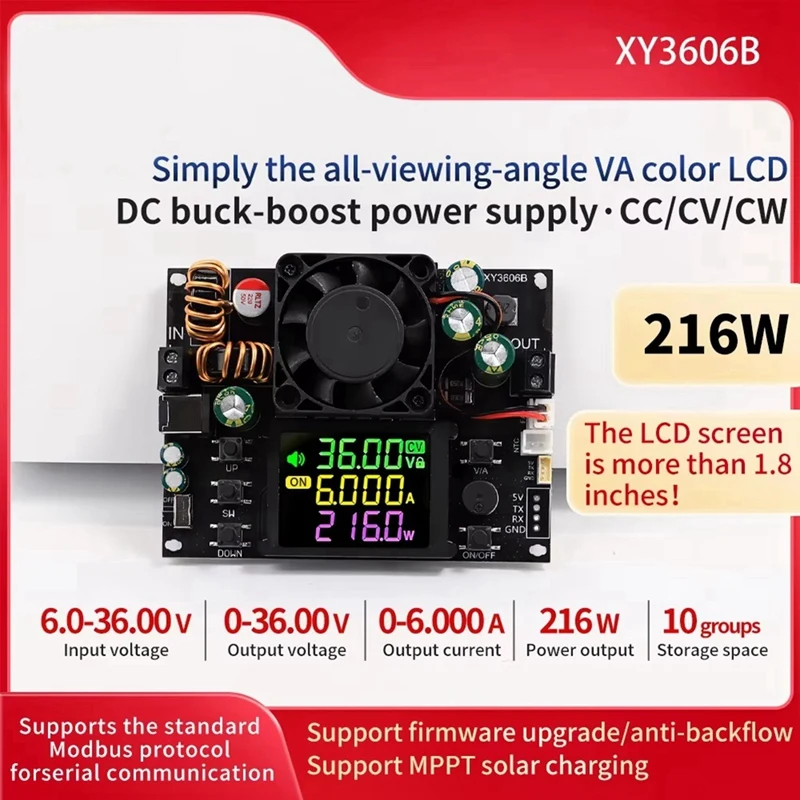 XY3606B 216W Adjustable Voltage Regulator Power Supply+K485X DC Buck Boost Converter Voltage/Current Step-Down Module