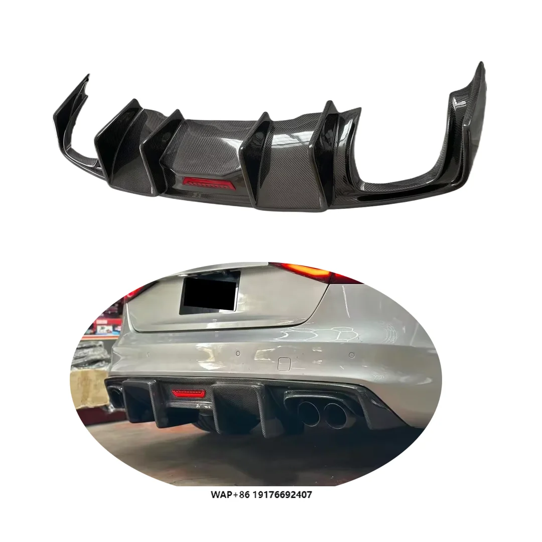 Cocok untuk Audi S4 A4 B8.5 Diffuser Bumper Belakang Serat Karbon Kering Body Kit Rear Lip 2013-2016