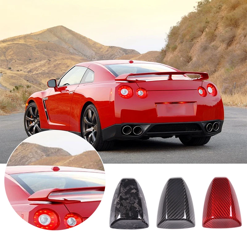 

Real Carbon Fiber Car Styling Roof Shark Fin Aerial Antenna Cover Sticker Base Trim For Nissan GTR R35 2008-2016 Auto Accessory