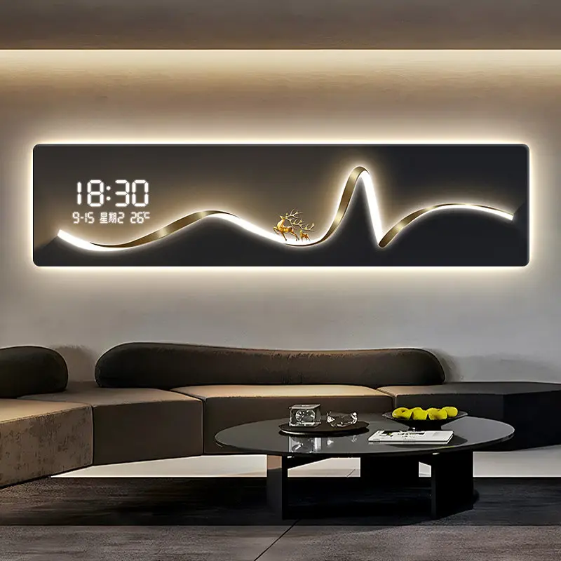 Reloj de Pared LED de Alta Gama, Reloj de Pared Estético para Sala de Estar, Reloj de Pared Simple y Moderno para Dormitorio, Orologio Da Muro, Decoraciones para el Hogar