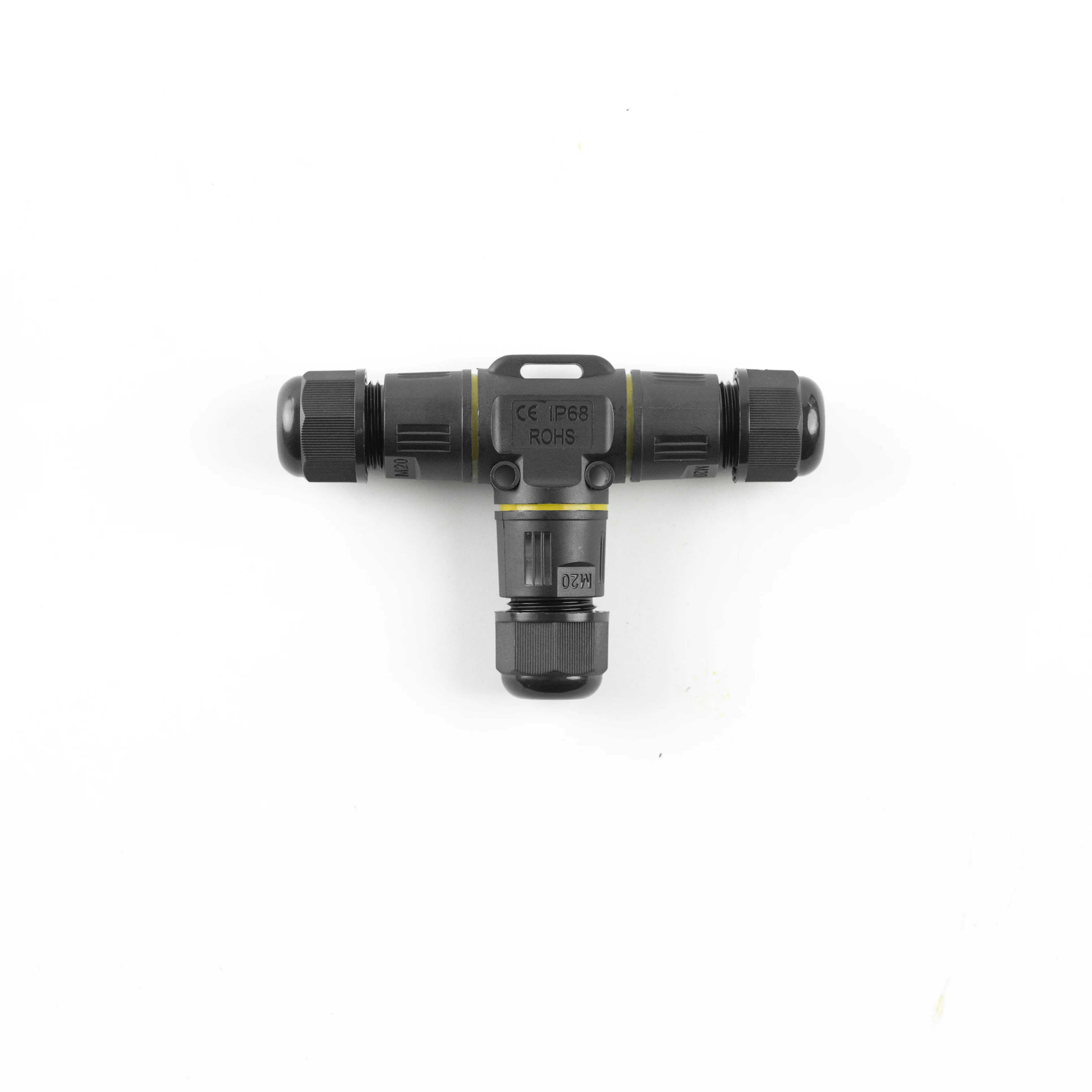 

M20 T Type Connector Wire 3pin Connector Outdoor Lighting IP68 Waterproof Cable Connector