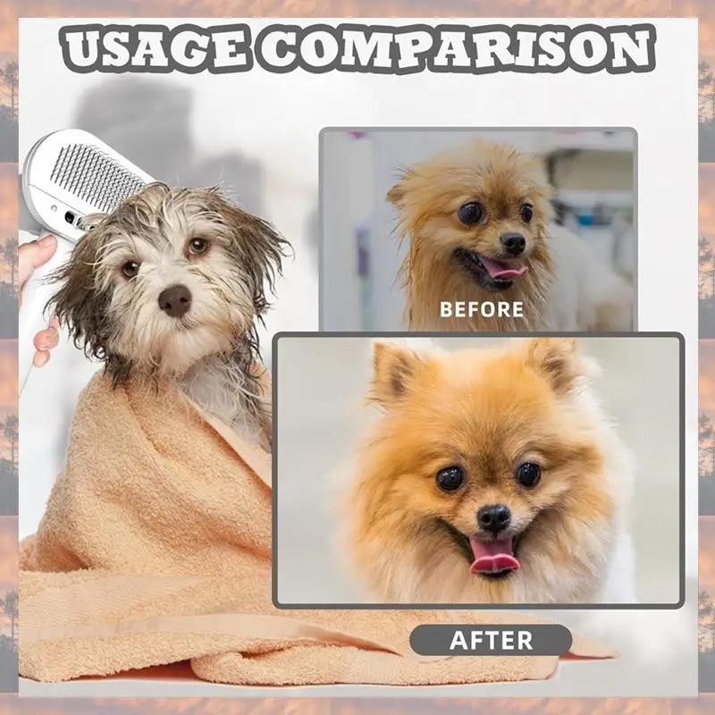 

2025 Trend Pet Dryer And Brush With 3 Blowing Modes For Small And Medium Dogs/Cats, Low Noise US Plug Perfect For Pet Grooming