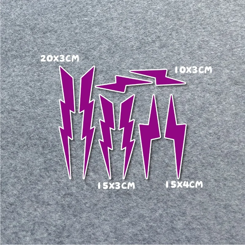 8PCS/SET Multicolor Lightning Bolt Stickers, Waterproof Decals for Motorcycle Helmet & Body Decor