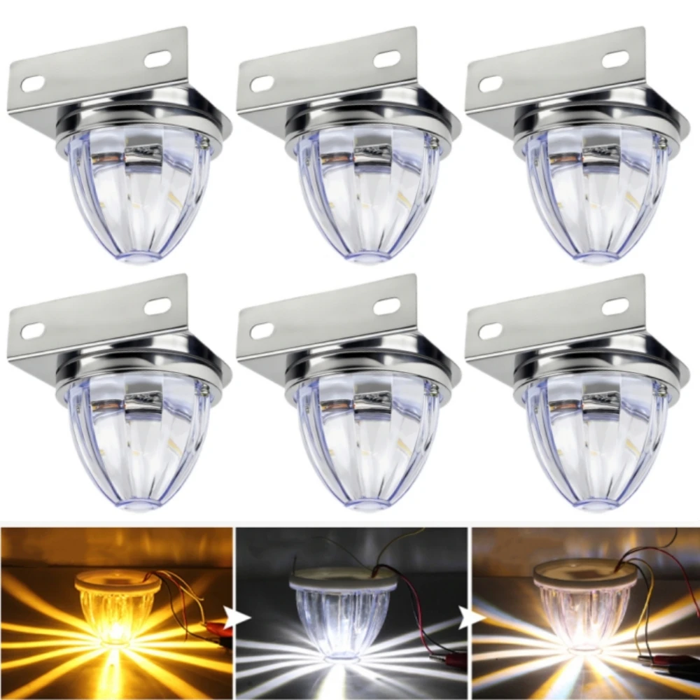 

6PCS Dual Color LED Watermelon Lights Semi Truck Mini Water Melon Under Glow Lights Truck LED Star Watermelon Marker Light