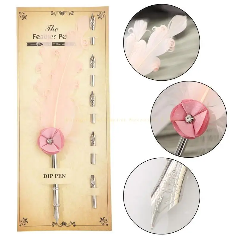 Calligraphy Pen Set Vintage Dip Pen القابلة للاستبدال