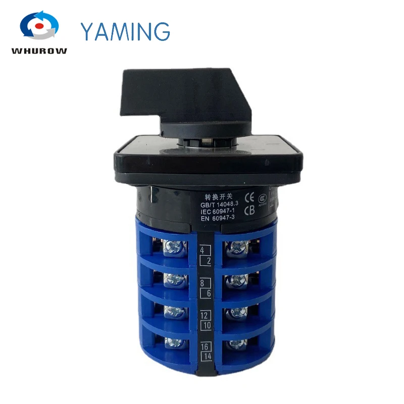 32A 4 Pole 690V 16 Terminal Screw LW26 YMW26-32/4 Rotary Multistep Position Selector Universal Changeover Cam Main Switch