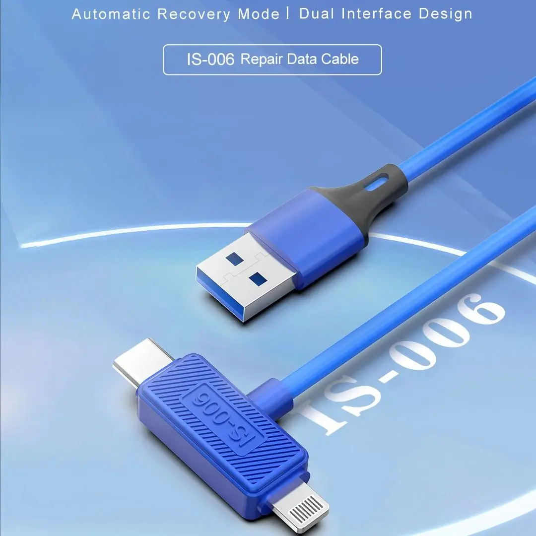 New ISOFT IS-006 dual-ended repair data cable, one line, three uses, support IP/Pad series charging, recovery, data transfer