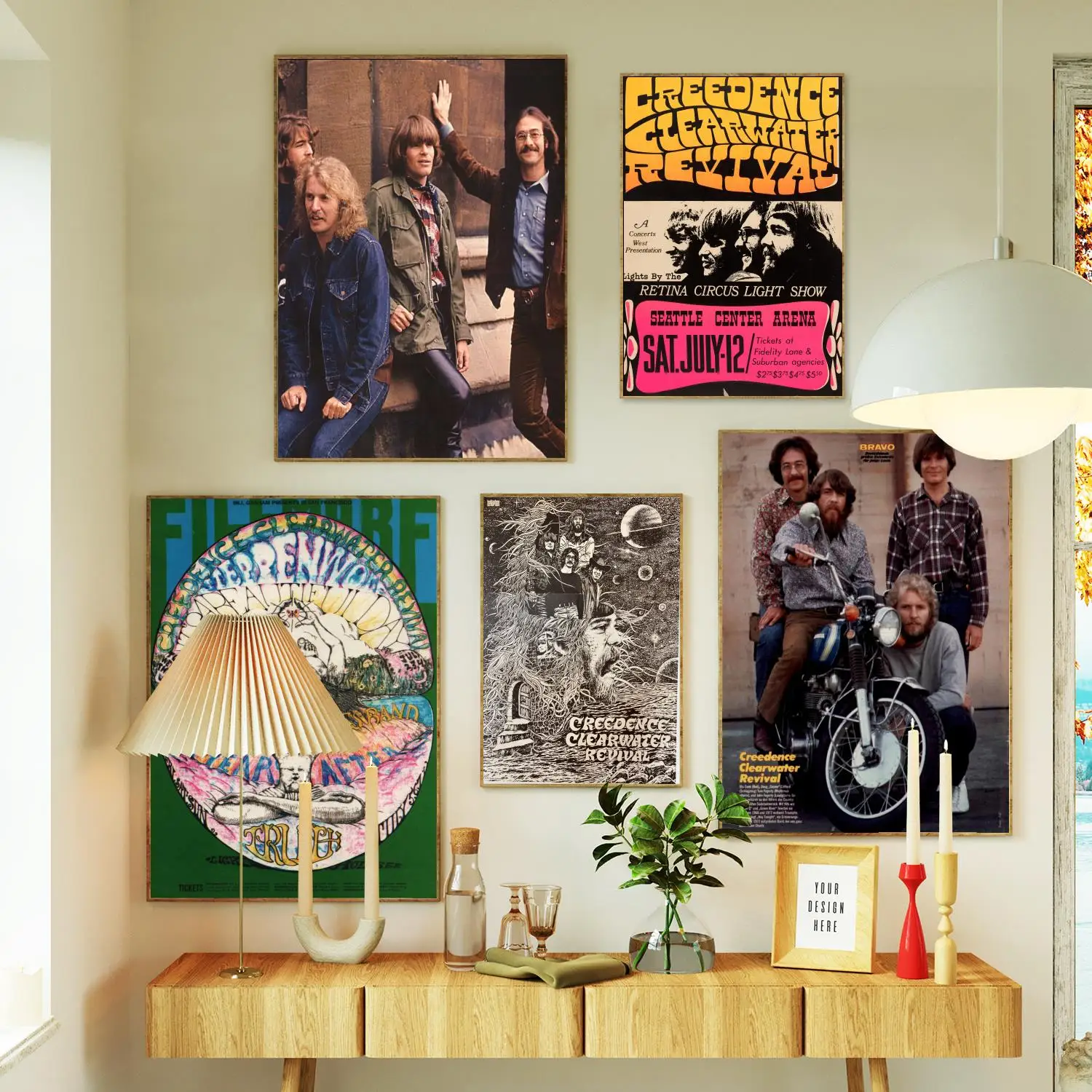 Creedence Clearwater Revival Band Poster Prints Wall Art Canvas Painting Poster For Modern Family Living Room Home Decor