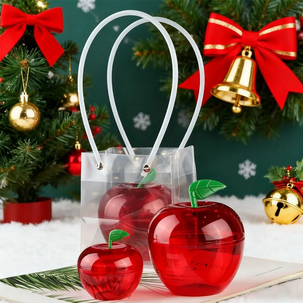 5pcs Transparent Plastic Christmas Decorations Balls Apple Shaped Openable Design Gift Present Box Containers Display Holder