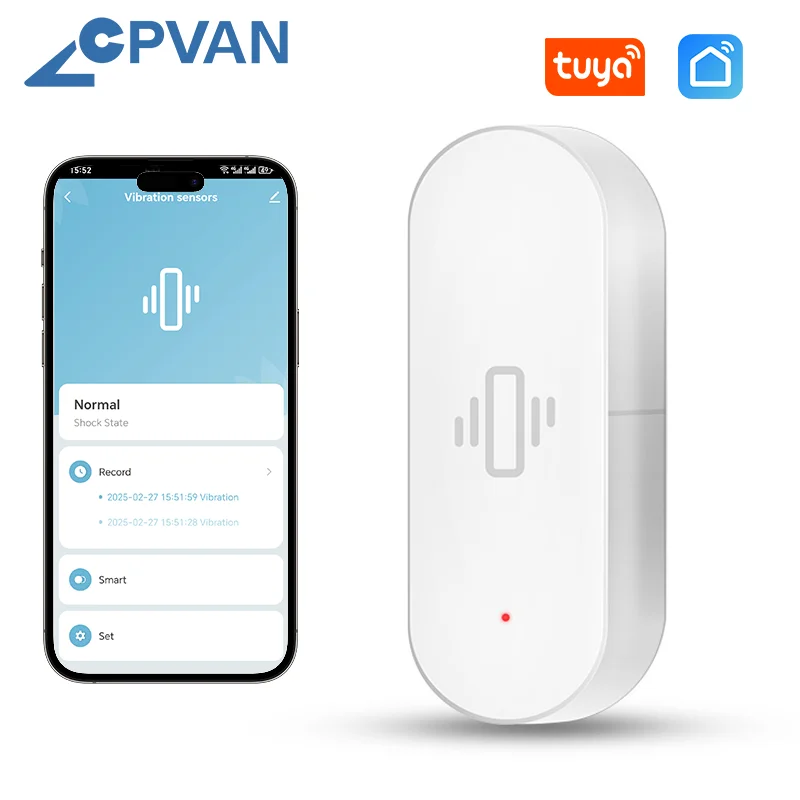 

CPVAN Tuya Smart vibration Sensor Detector for home Security Protection System Wireless WIFI sensor motion Shock Alarm