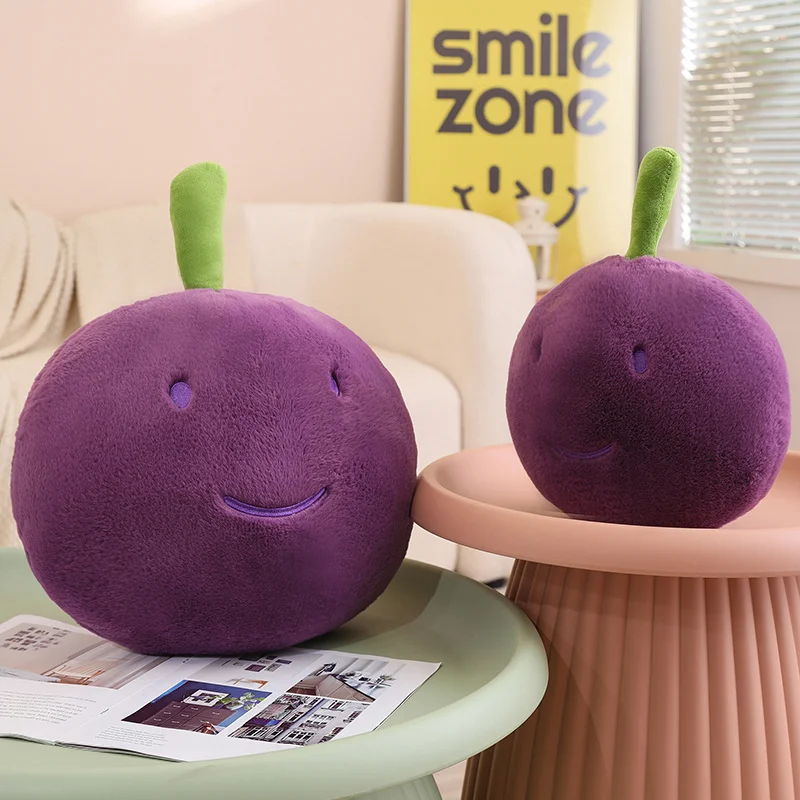 

New Fruit Grape Plush Toy Purple Grape Plush Pillow Cartoon Grape Soft Stuffed Toy Fruit-Shaped Cushion Girl's Room Decor Gifts