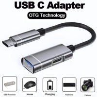 OTG 2 IN 1 USB Type C Female Splitter to USB A Adapter Data Transfer Converter 10W Charging for Samsung iPhone Xiaomi Macbook
