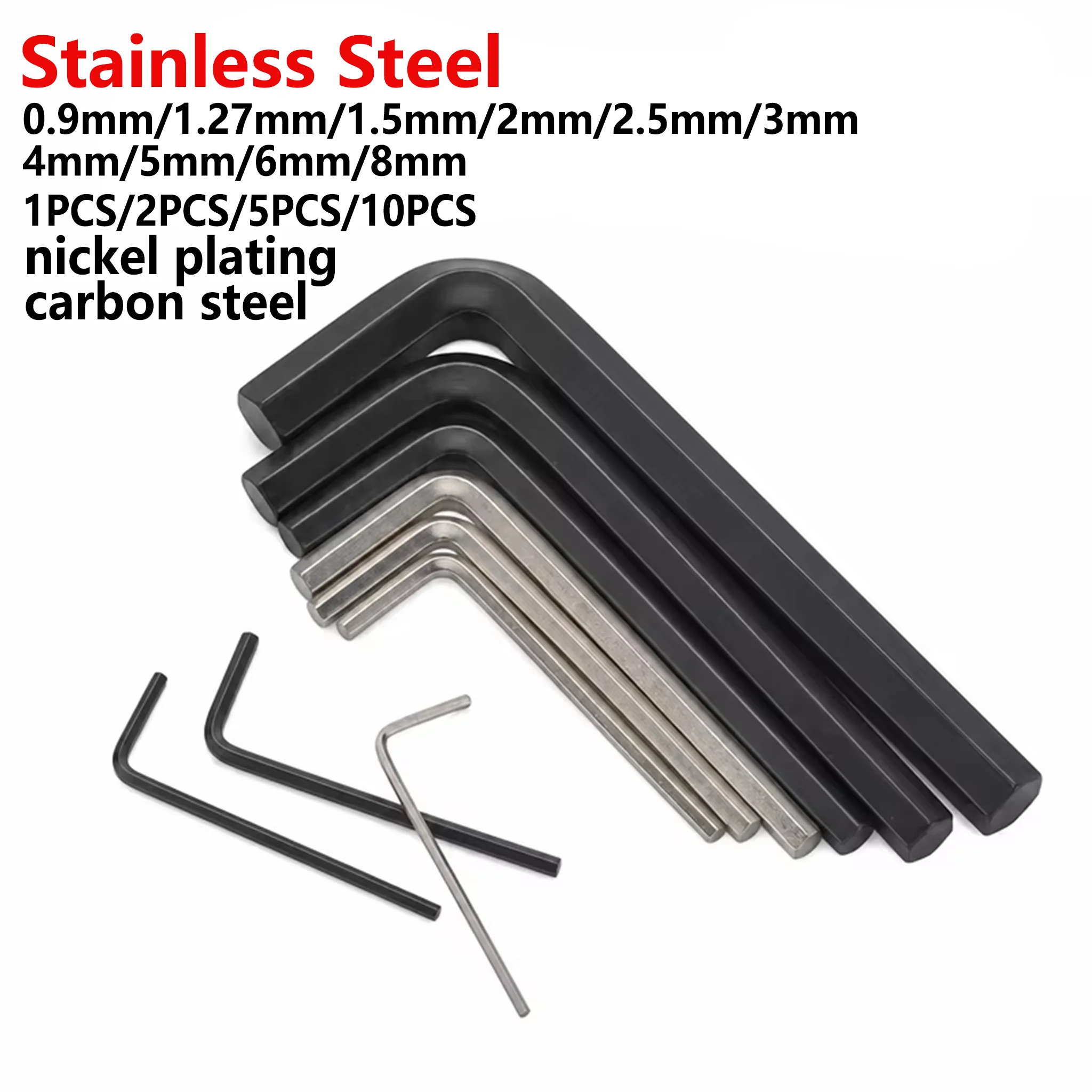 1–10-Piece Set of L-Shaped Hex Wrenches Hex Wrenches and Screwdrivers Available Sizes 2 mm 2.5 mm 3 mm Maintenance Tool Set