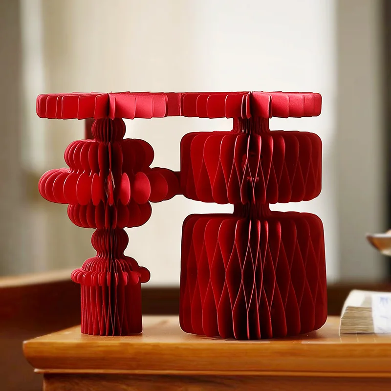 뱀의 해 봄 축제 장식품 입체 두꺼운 종이 벌집 접이식 수공예품 새해