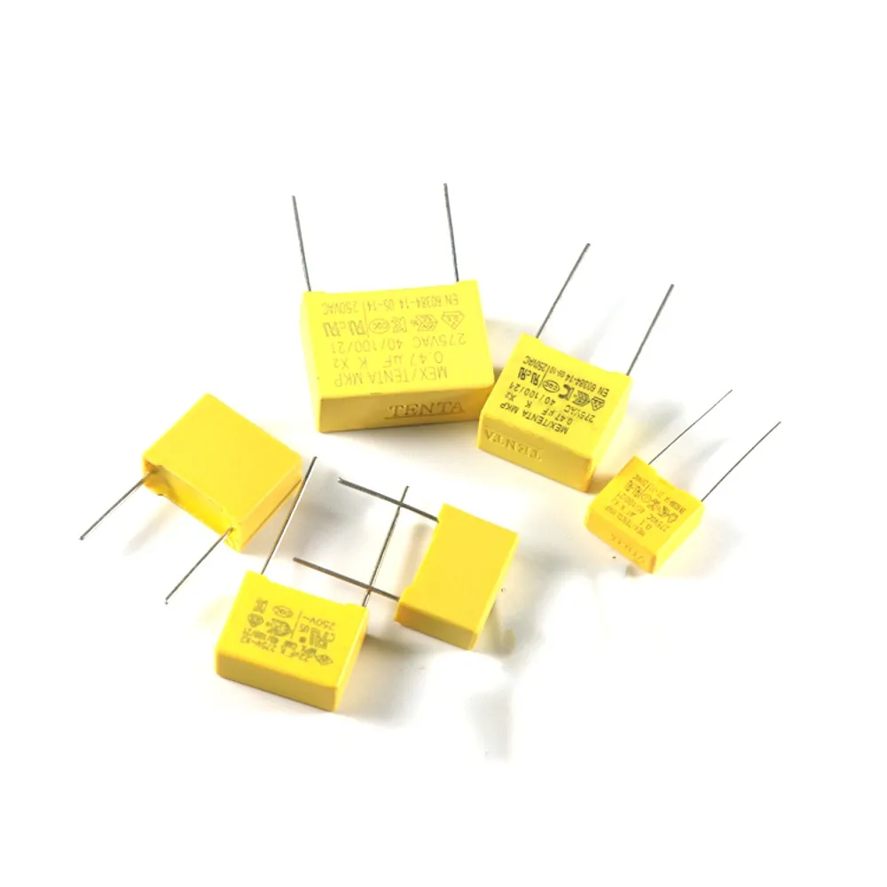 100 Stück 275VAC X2 Sicherheitskondensator 275V 10mm 15mm 22,5mm 27,5mm 0,022UF 0,047UF 0,1UF 0,22UF 0,47UF 0,68UF 1UF Polypropylen-Film – Detail 3