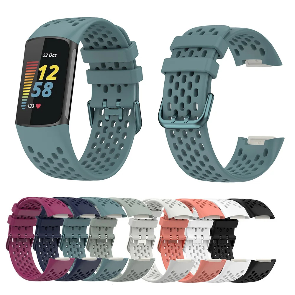 

Original Silicone Band For Fitbit Charge 5 Adjustable Sport Replacement Straps Bracelet For Charge 5 Activity Tracker Women Men