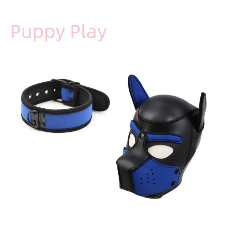 XL/L Size Sexy Bondage Hood Fetish Toys For Women Men Role Play Erotic Games Puppy Play Dog Full Face Mask Costume Unusual Goods