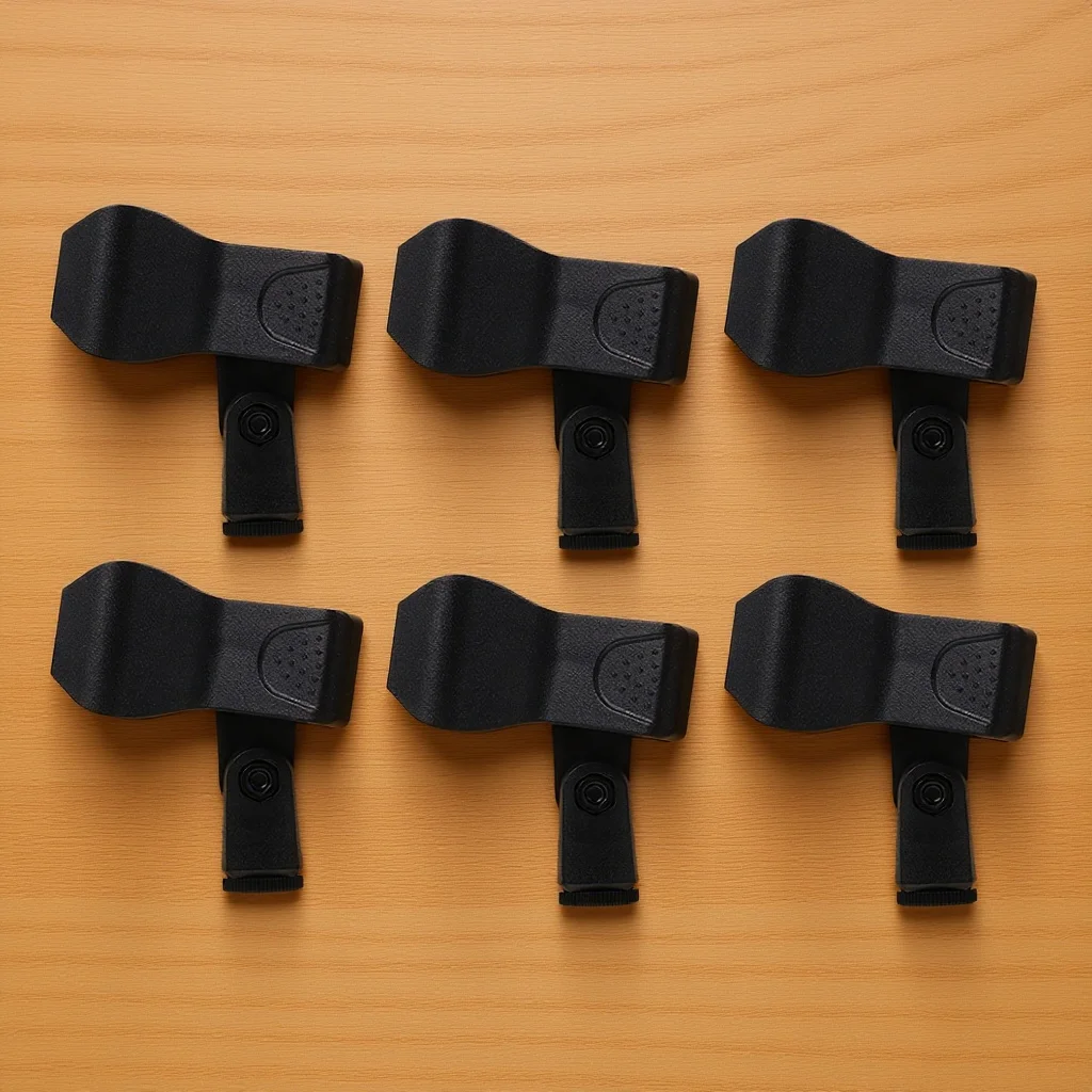 

6pcs Microphone Clip Holder Universal Mic Clamp For Dynamic Vocal Wireless Microphones Plastic Mount Stand Adapter Rig