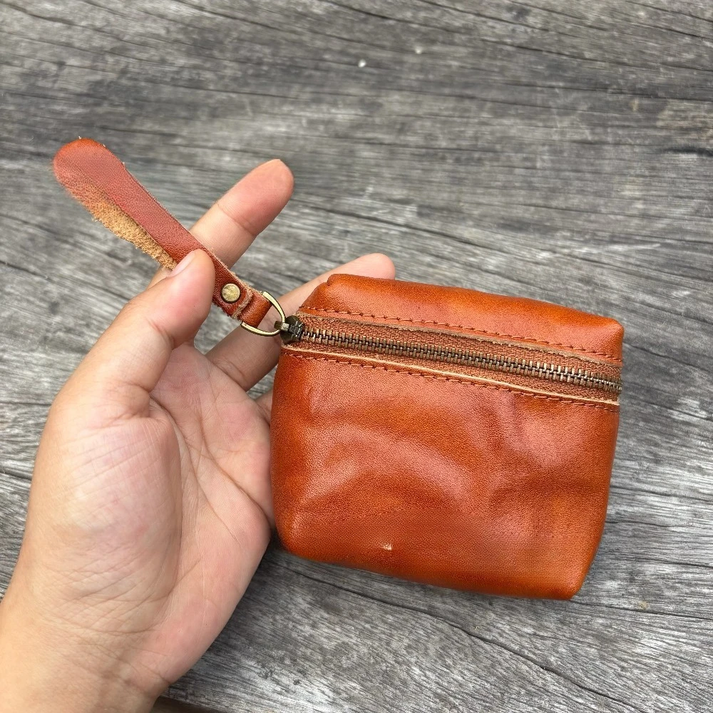 First-layer Cowhide Storage Bag, Small Coin Purse, Earphone Pouch, Portable Bracelet Storage Organizer, Multi-functional Bag