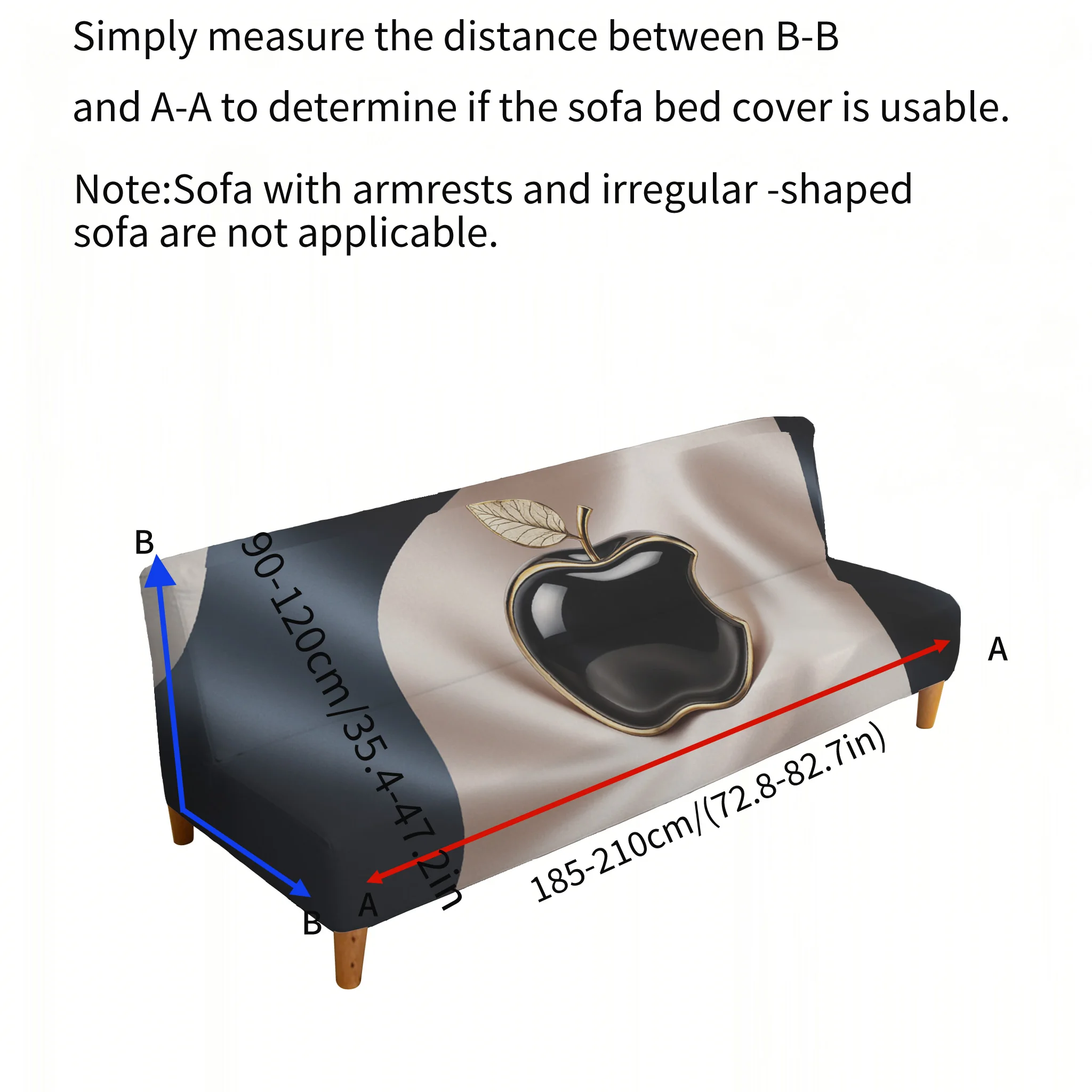 Premium contrasting color Apple elastic sofa bed cover, living room sofa bed cover, dustproof machine washable sofa bed cover