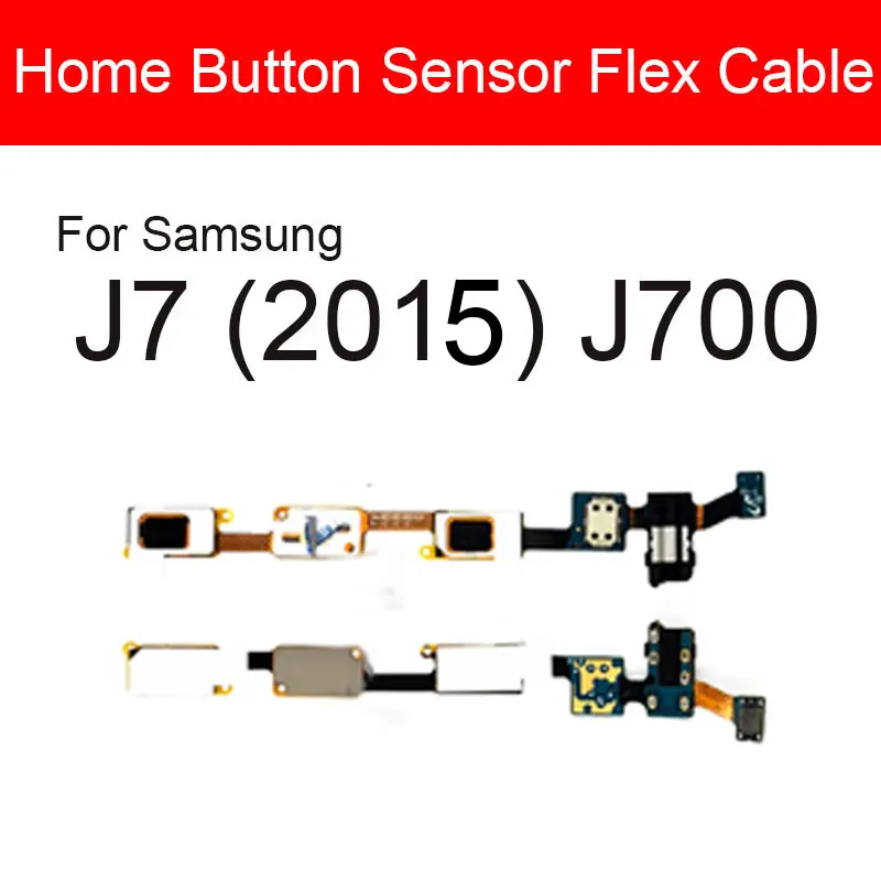 Tombol Home + Earphone Jack Kabel Fleksibel untuk Samsung Galaxy J3 J5 J7 Prime On7 2015 2016 2017 J327 J500 j510 J700 J727 G610 Bagian