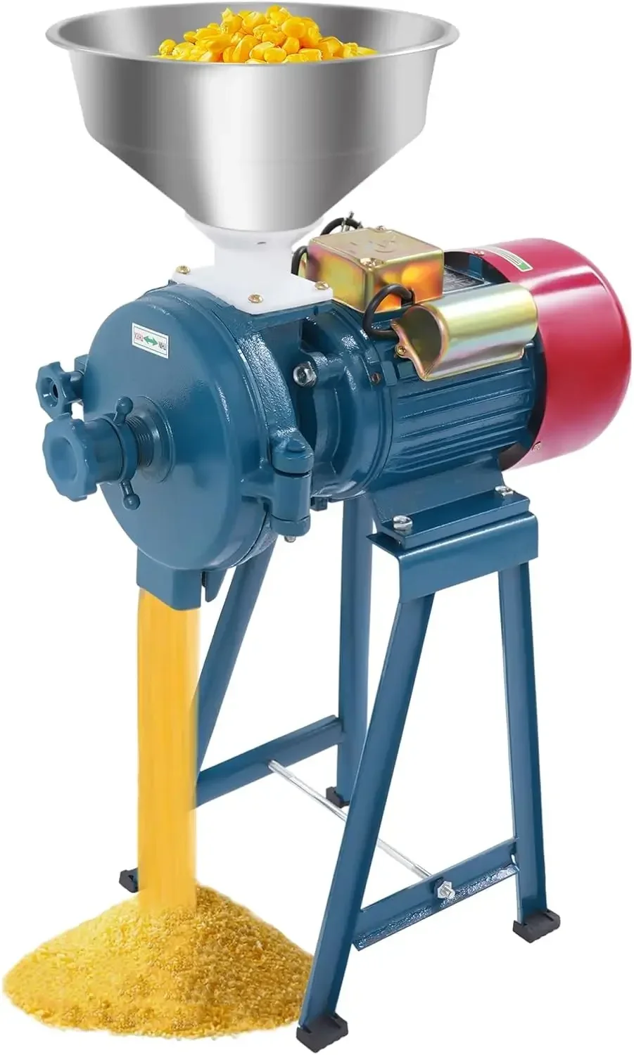 Electric Grain Grinder Mill, 2200W 220V Corn Grinder with Funnel, Commercial Electric Feed Mill Dry Grinders, Rice Corn Grain Co