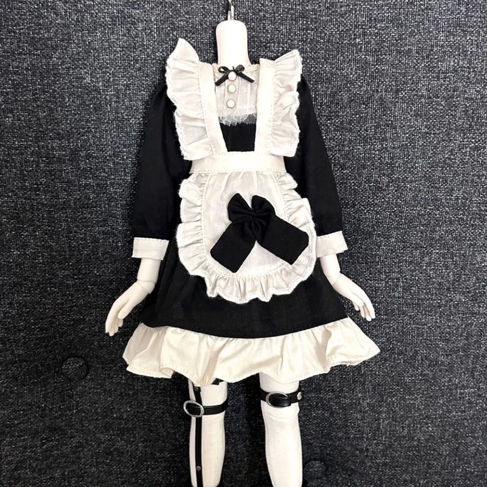 New 30/45/60cm Doll Clothes for 1/3 1/4 1/6 Bjd SD Doll Vintage Maid Dress Diy Girl Toys Dress Up Clothing Gift Doll Accessories