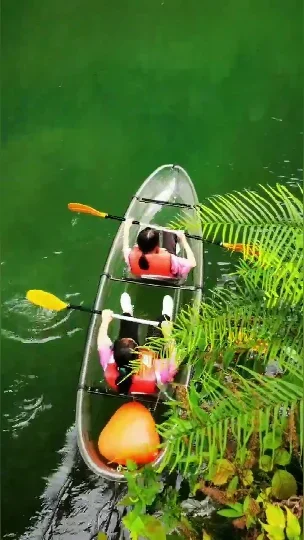 Desain baru kualitas tinggi kayak bening transparan ganda mendayung perahu kristal clear-kayak kano/kayak jelas bawah