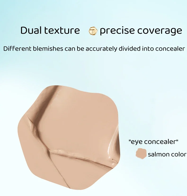 TIMAGE Tri-Color Concealer Palette With Puff Creamy Texture Facial Concealer Covers Spots Acne Dark Moisturizing Skin-Friendly