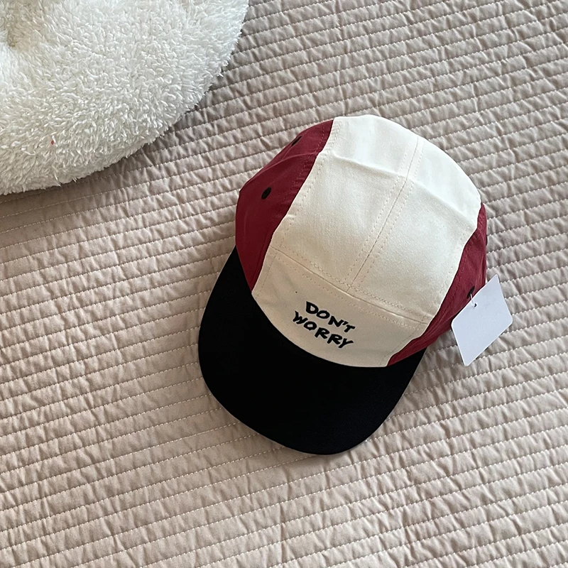 Summer Alphabet Embroidery Vintage Hat Breathable Fashion Peaked Hat Baby Girls Boys Cotton Baseball Cap Sun Block Hat For Kids