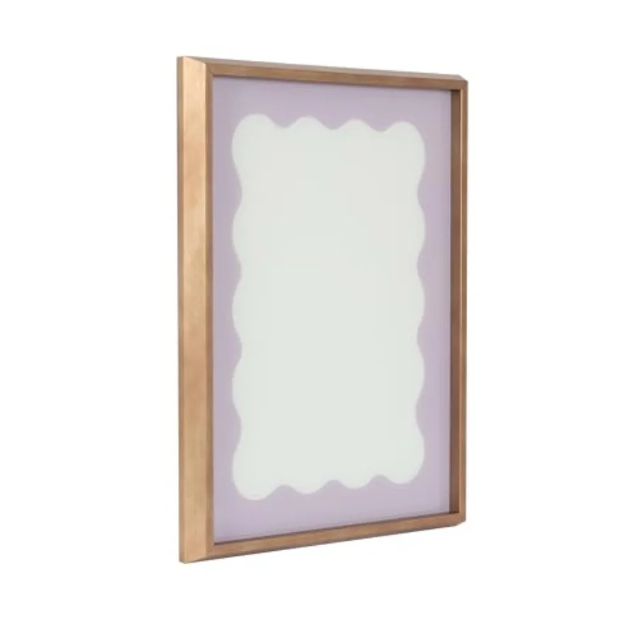 

Framed Glass Dry Erase Art Peaceful Lilac Wavy Border Whiteboard for Wall by The Creative Bunch Studio, 18 x 24, Blake Gold Fra