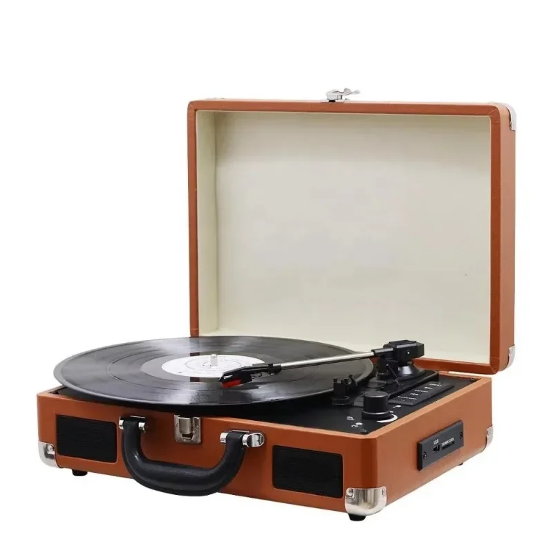 Vintage-Style Hi-Fi Turntable Player 2024 Model with 3 Speeds and Wooden Vinyl Record Music System, Bluetooth/USB/SD Play - Image 6