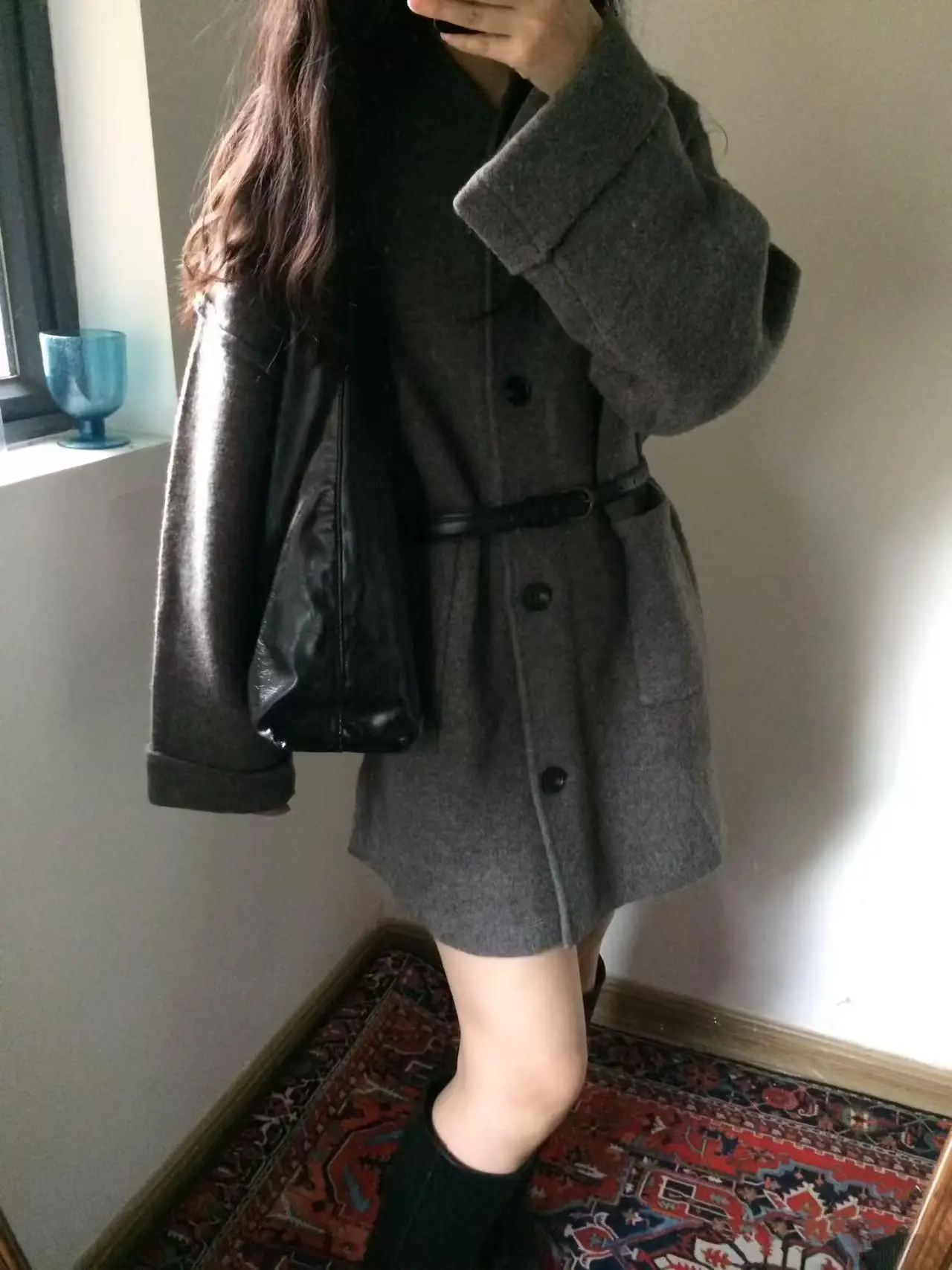 Autumn Winter New Arrival Women's Loose Fit V-Ne Long Sve Knitted Open Cardigan Coat with Patch ket Design 8-24 Year...