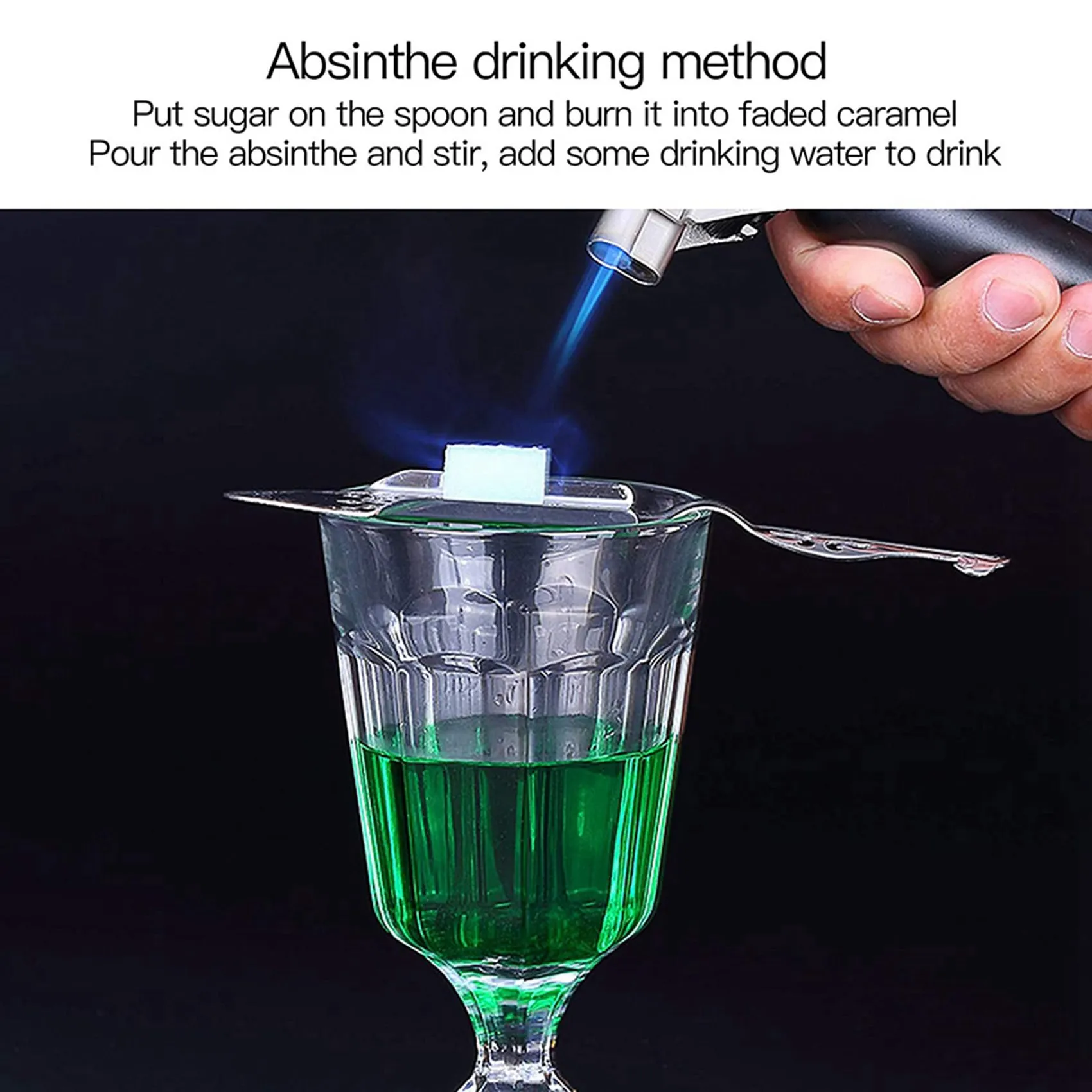 ABKJ-4 Pieces Absinthe Spoons, Stainless Steel Absinthe Cocktails Spoon Making Kit Gothic Absinthe Fountain Spoon Dripper
