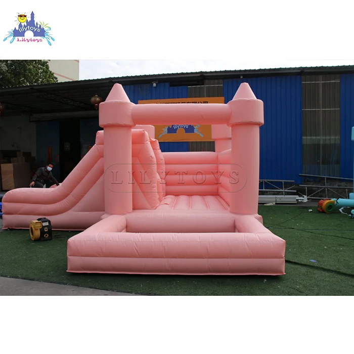

Outdoor White Inflatable Wedding Jumper Bouncer Inflatable Bouncer Trampoline With Slide Outdoor
