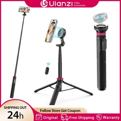 Ulanzi-palo de Selfie magnético MT-84, trípode inalámbrico con Bluetooth, extensión de teléfono remota para teléfono, transmisión en vivo, Vlog, 1,53 M