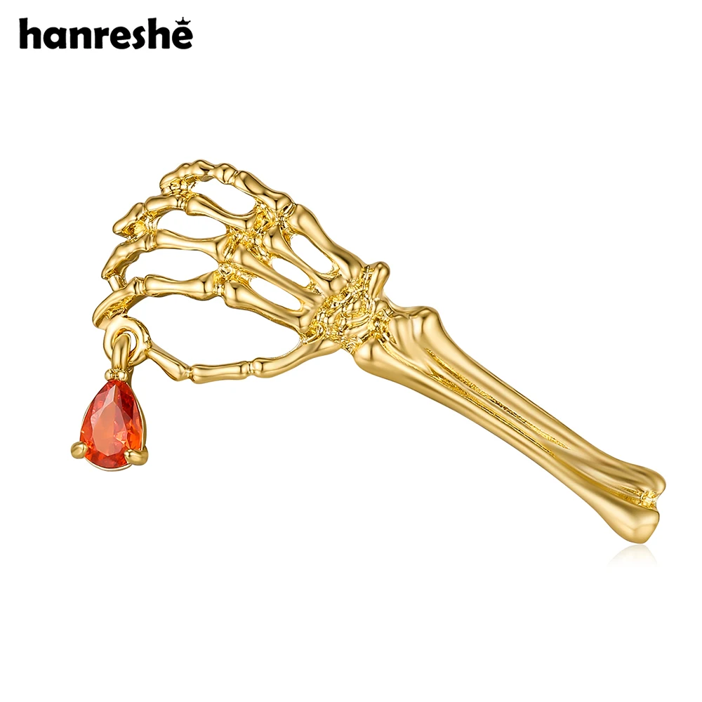 Hanreshe Charm Hand Bone Brooch Medical Orthopedics Skeleton Pin for Orthopedic Surgeon Dcotor Nurse Backpack Lapel Badge Gifts
