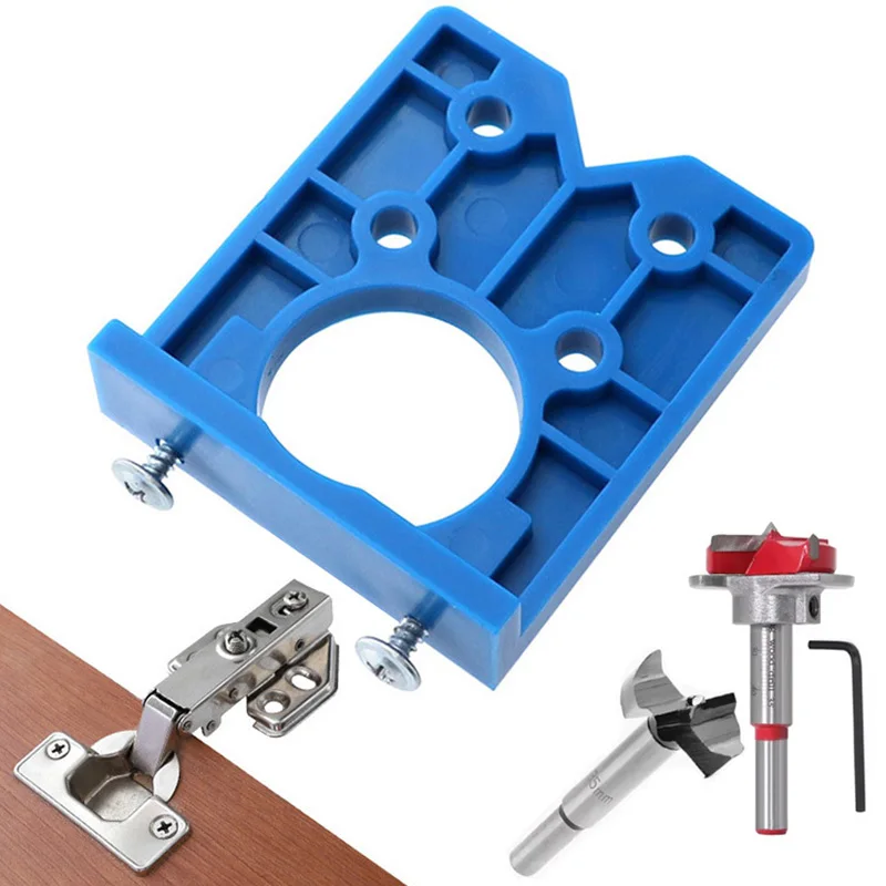 

35 мм приспособление для растачивания петель, деревянная мебель, дверные шкафы, инструмент для установки петель, направляющая для сверления отверстий для петель для столярных работ, АБС-пластик, скрытый