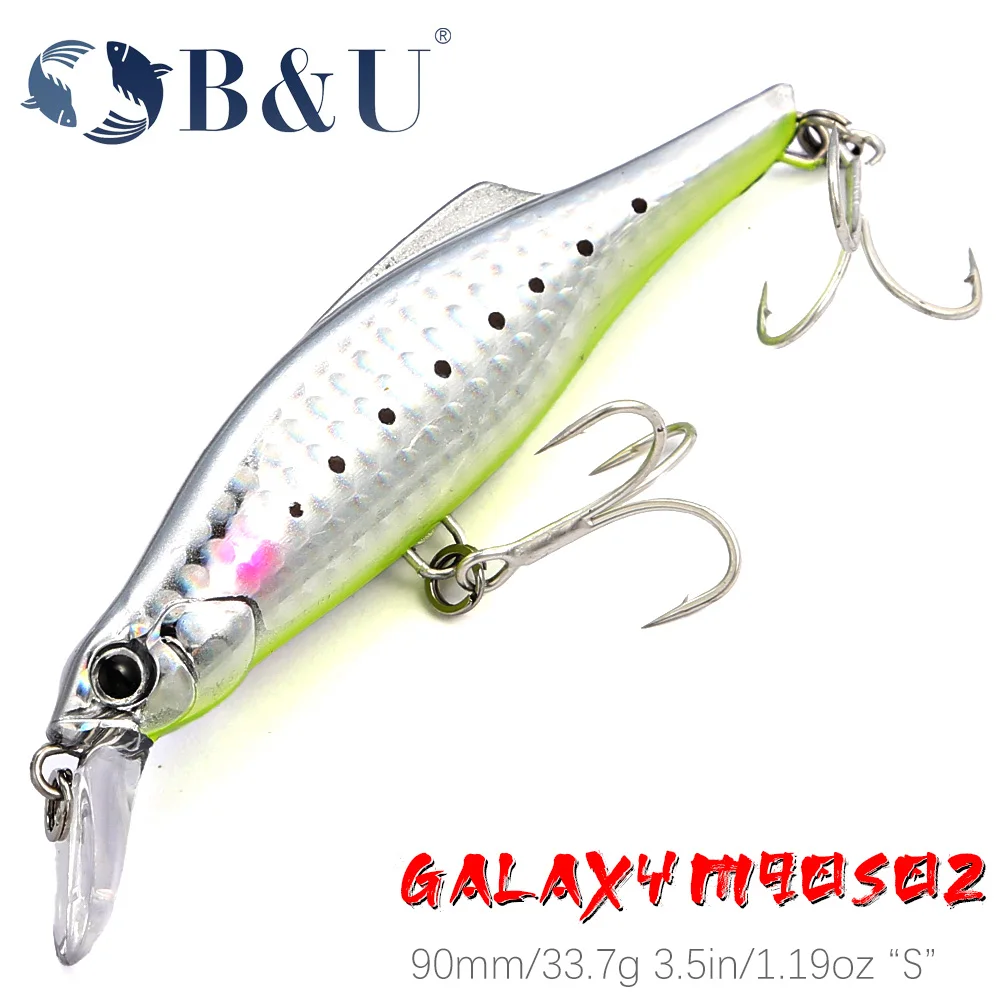 

B&U Sea Heavy Sinking Minnow Fishing 90mm 33.7g Saltwater Wobbler jigs Big Jerkbaits Swimbait Bass Tuna for Fishing Pesca