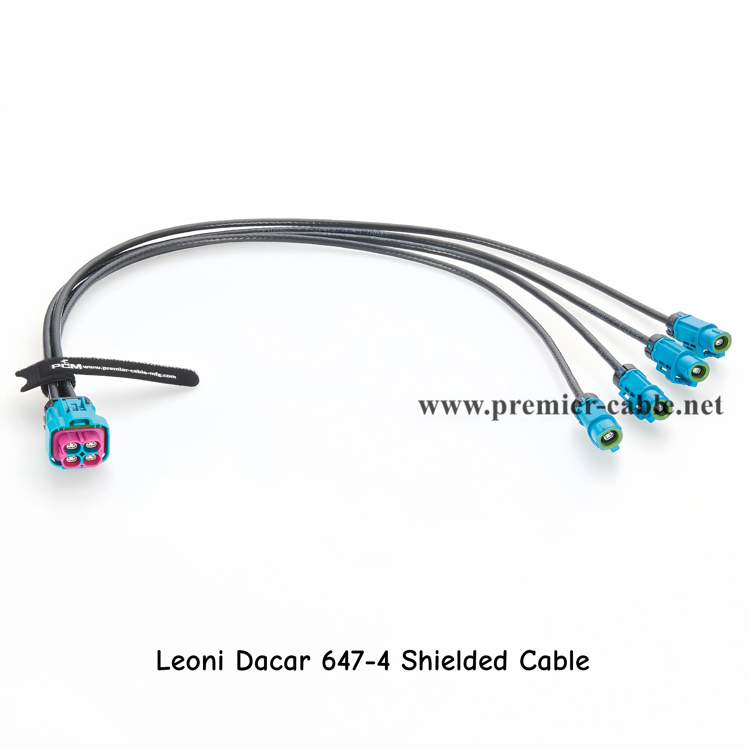 IP67 Waterproof H-MTD Gigabit Ethernet Shielded Harness Automotive Cable Rosenberger E6K14D-1BZZ5-Z H-MTD 4-In-1 Splitter Cable