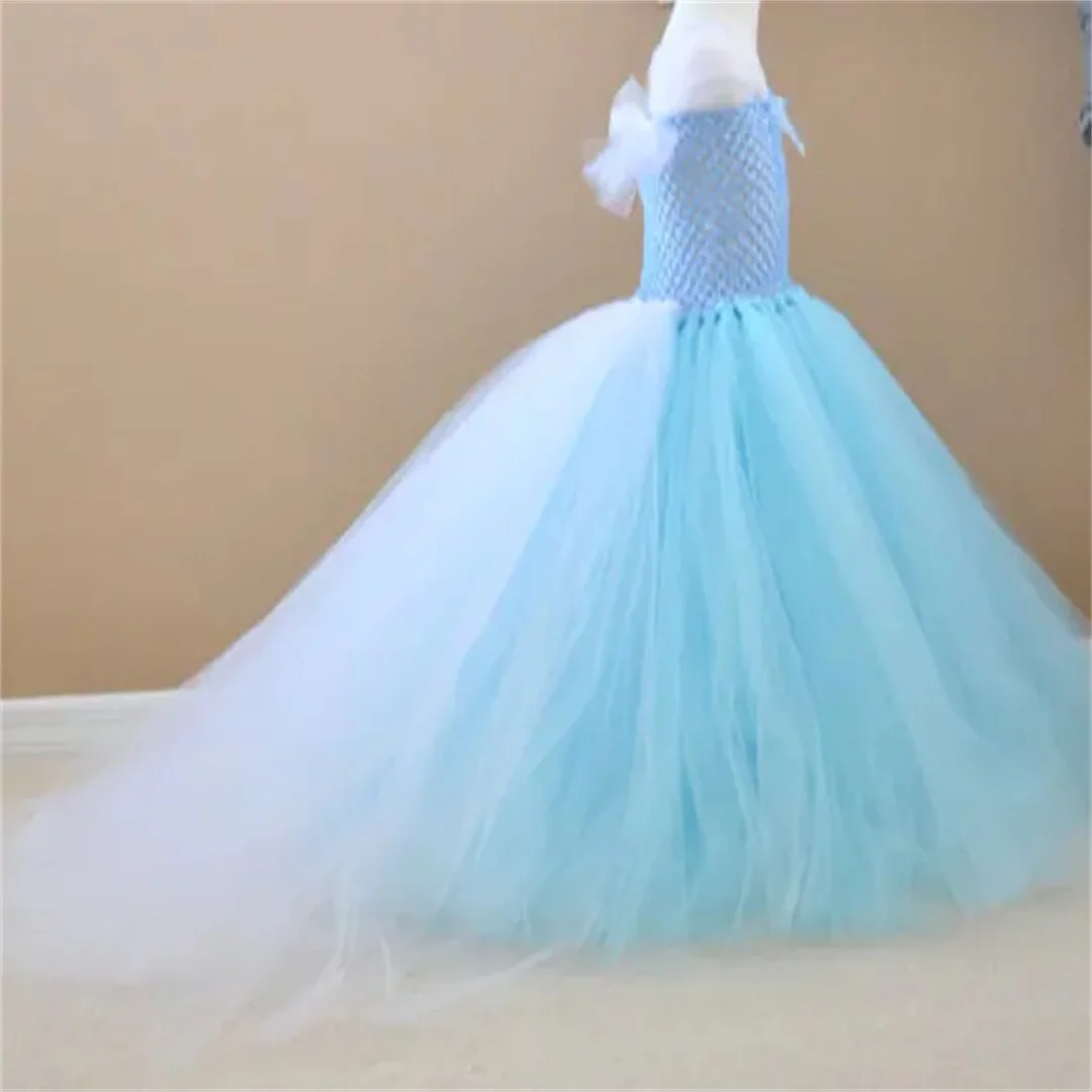 فستان توتو مسائي أرجواني للفتيات من Communion فستان أطفال منفوش كروشيه طويل من التول مشد تنورات قصيرة لحفلات الزفاف للأطفال #6
