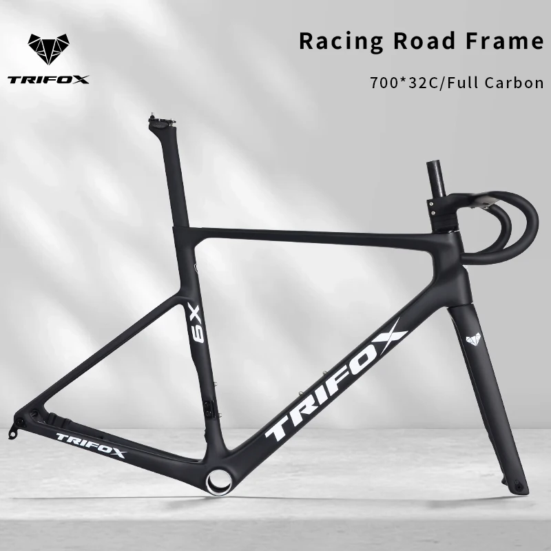 TRIFOX 700*32C Full Carbon Fiber Bike Frame Endurance Road Bike Frameset BSA T47 Disc Brake Racing Road Bicycle Frameset X9