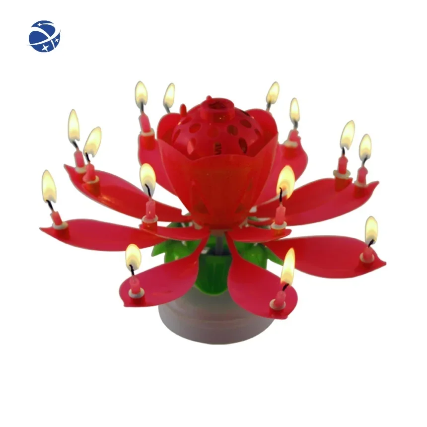 yyhcChina Wholesale Happy Birthday Flower Musical Candle wholesale musical lotus 14 rotating happy birthday candle