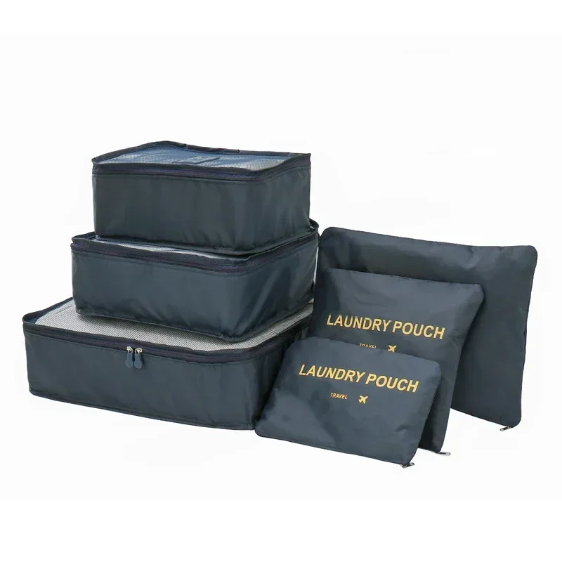 Fashion 6 PCS Travel Storage Bag Set For Clothes Tidy Organizer Multifunction Packing Cube Kit