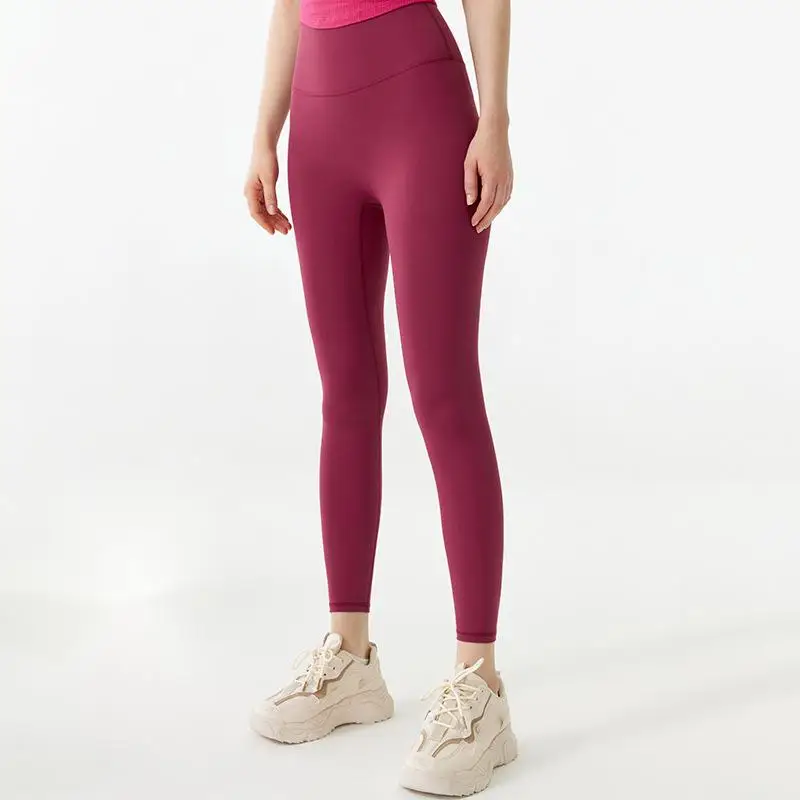 กางเกงโยคะเอวสูงผู้หญิง ให้ความรู้สึกเหมือนไม่ได้ใส่ กระชับหน้าท้อง เหมาะสำหรับออกกำลังกาย โยคะ ฟิตเนส เล่นกีฬา