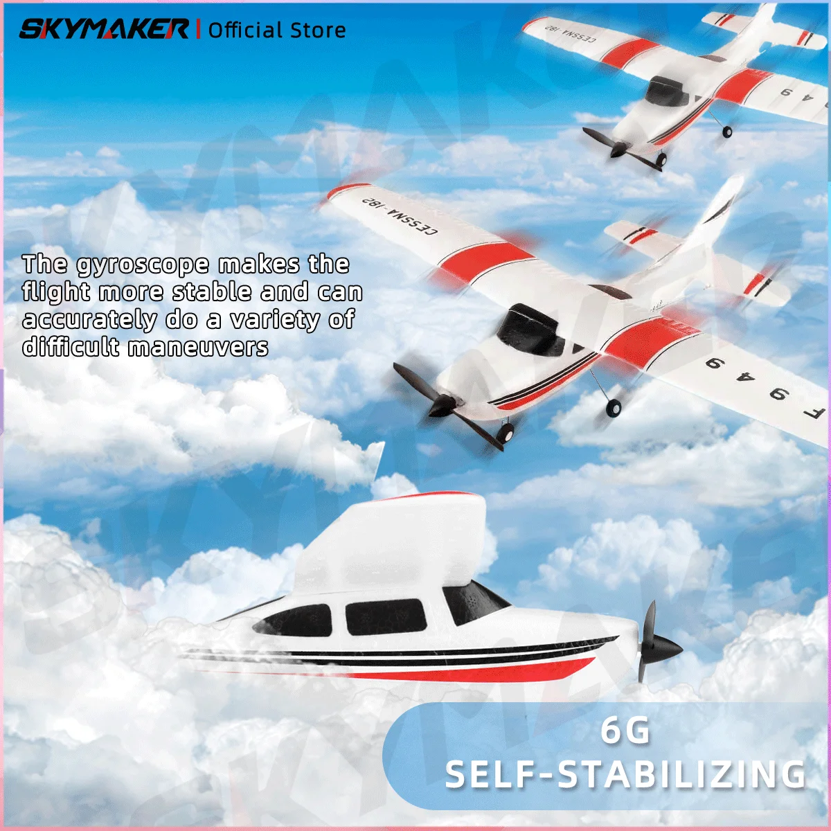 WLtoys F949s 2.4GHz Radio-Controlled Aircraft with Detachable Stabilizers Lightweight Streamlined Body Toy Model Plane for Child